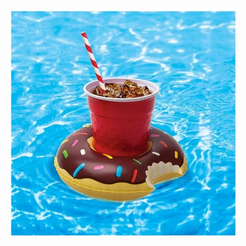 Uppblåsbar Mugghållare - Jordgubbsdonut