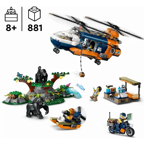 LEGO City Exploration 60437 - Helikopter från djungelforskare i läger