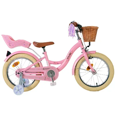 Volare Barncykel 16 - Blommig rosa (51650)
