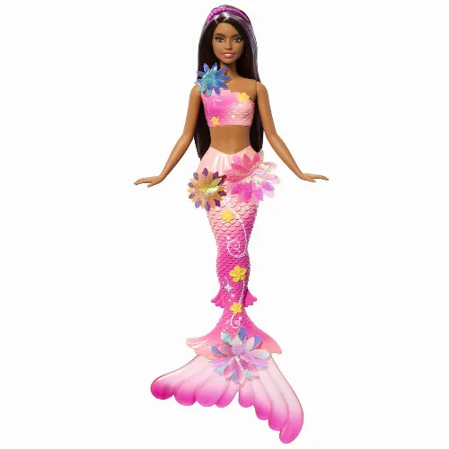 Barbie Blooming Magic Docka med svart sjöjungfru (JDM73)