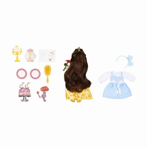JAKKS Pacific Disney Princess 6 Inch Petite Doll med extra mode och tillbehör Be Our Guest Belle