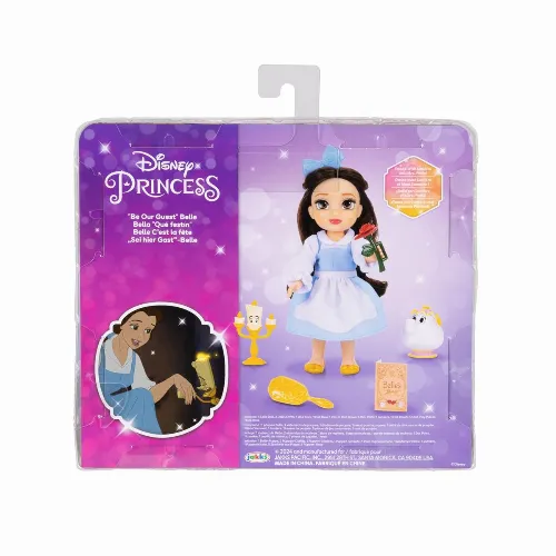JAKKS Pacific Disney Princess 6 Inch Petite Doll med extra mode och tillbehör Be Our Guest Belle