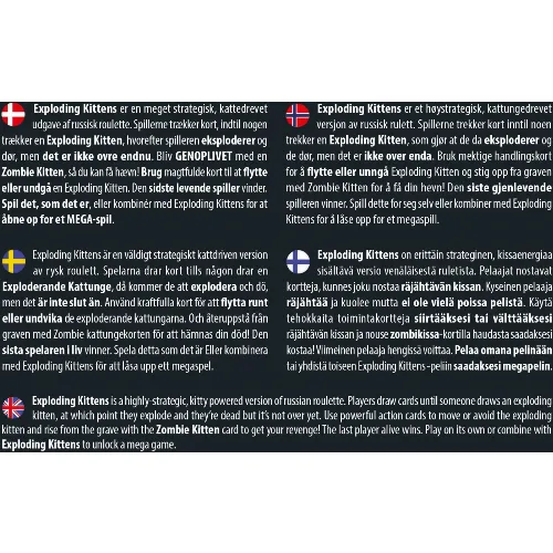 Exploding Kittens Zombie Kittens Nordic - kortspel