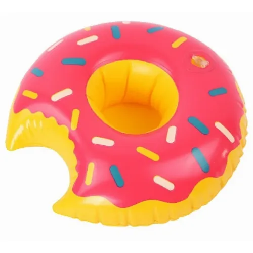 Uppblåsbar Mugghållare - Jordgubbsdonut