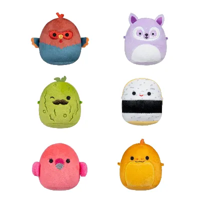 Micromallows 6 cm 6-pack Plush S2 - Charles, Onel, Mo, Cookie, Reed och Layla