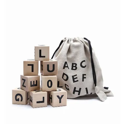 Ooh Noo Wooden alphabet blocks, black (40AB1501)