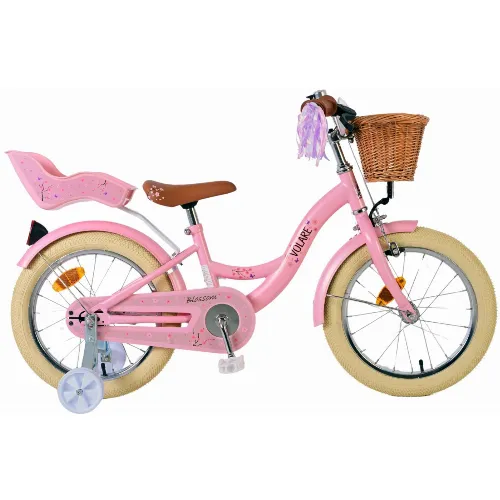 Volare Barncykel 16 - Blommig rosa (51650)