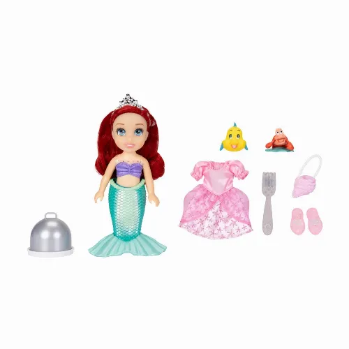 JAKKS Pacific Disney Princess 6 Inch Petite Doll med extra mode och tillbehör Sea to Land Ariel