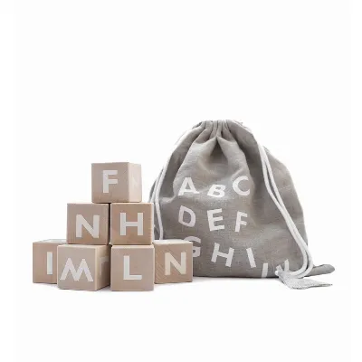 Ooh Noo Wooden alphabet blocks, white (40AB1502)
