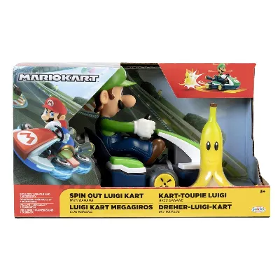 JAKKS Pacific Super Mario 2,5 tum Spin Out Mario Kart Luigi