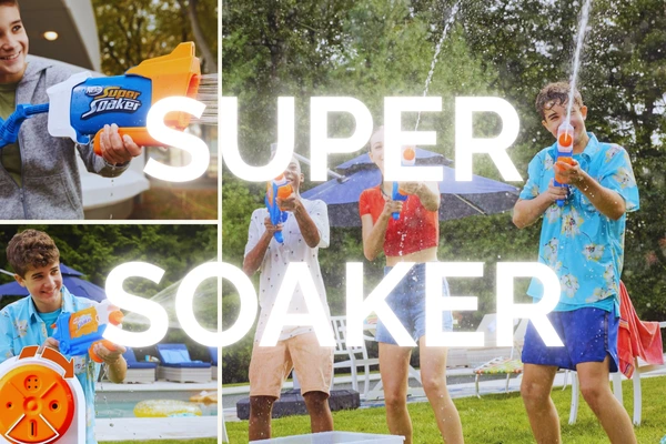A campaign banner for the Nerf brand.